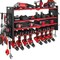 4-Tier Wall Mounted Tool Rack with 8 Drill Slots and Adjustable Shelf Pegboard Organizer (Only Rack)